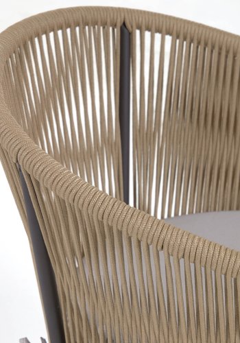 KAVE HOME Yanet spisebordstol, med stoffpute - beige tau og stl