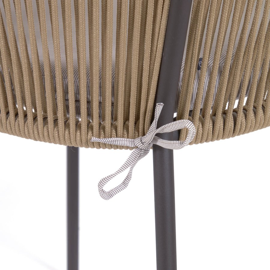 KAVE HOME Yanet spisebordstol, med stoffpute - beige tau og stl