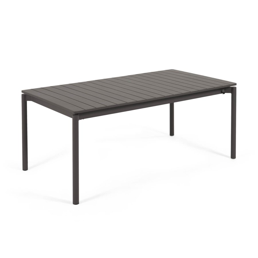 KAVE HOME Zaltana hagebord, med tilleggsplate - svart aluminium (180(240)x100)