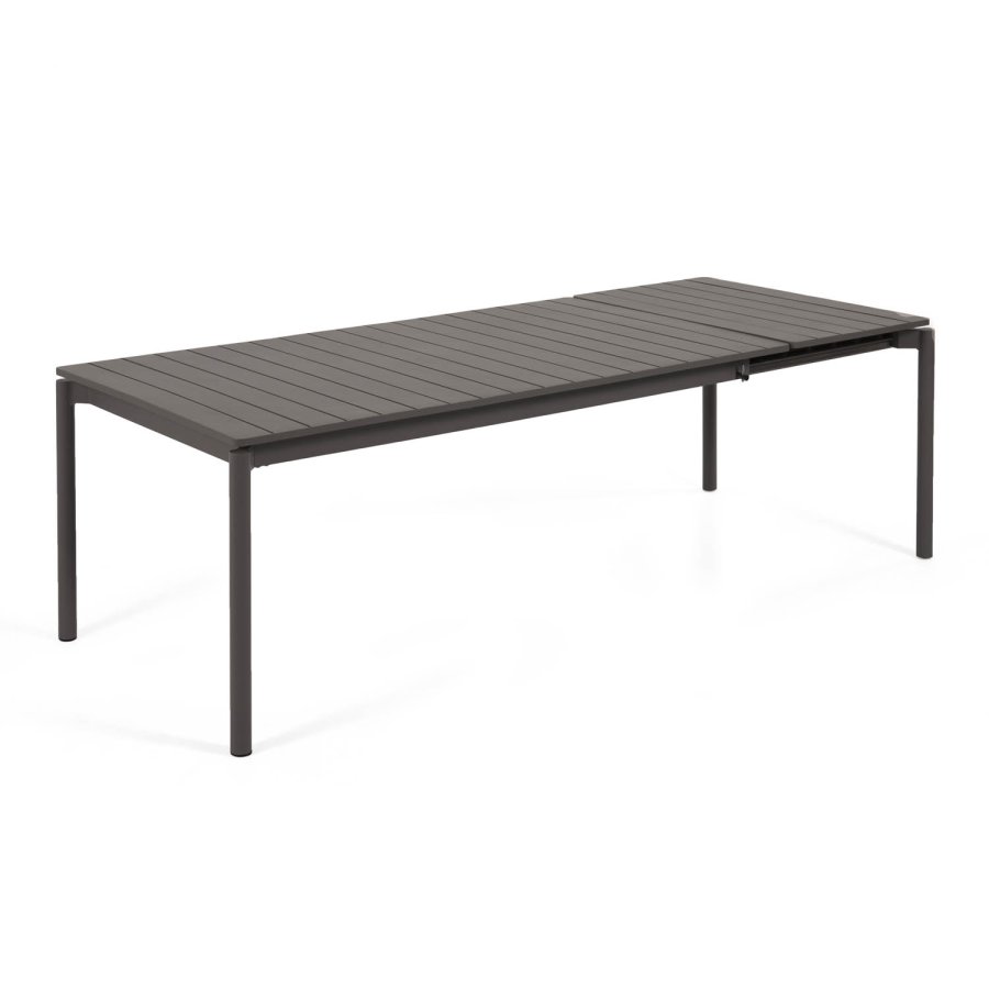 KAVE HOME Zaltana hagebord, med tilleggsplate - svart aluminium (180(240)x100)