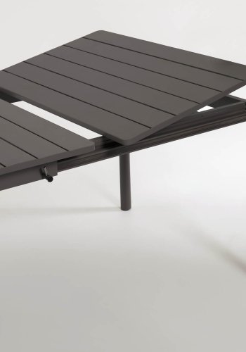 KAVE HOME Zaltana hagebord, med tilleggsplate - svart aluminium (180(240)x100)