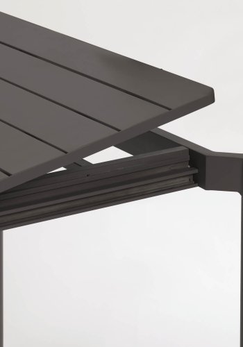 KAVE HOME Zaltana hagebord, med tilleggsplate - svart aluminium (180(240)x100)