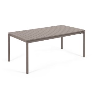 KAVE HOME Zaltana havebord, m. tillgsplade - brun aluminium (180(240)x100)
