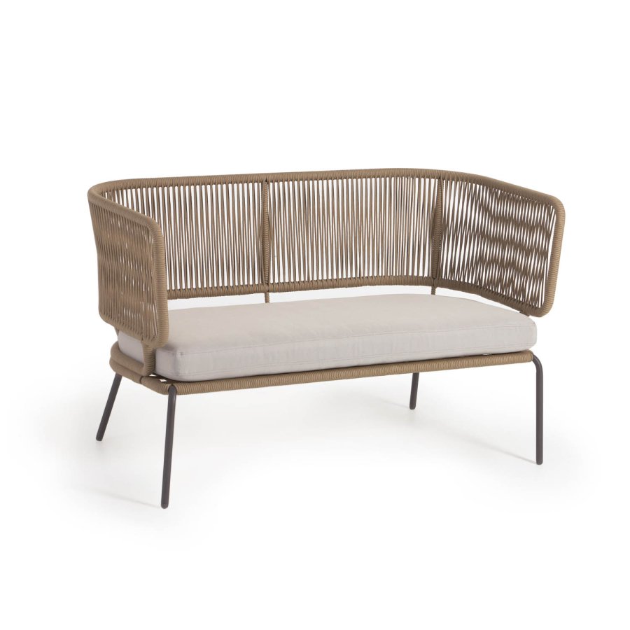 KAVE HOME Nadin 2-manns sofa, med stoffpute - beige tau og stl