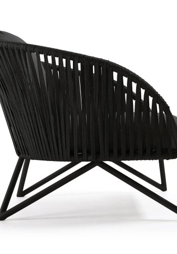 KAVE HOME Branzie lenestol, med stoffpute - svart tau og stl