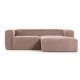 KAVE HOME Blok sofa, m. h�jre chaiselong - rosa fl�jl