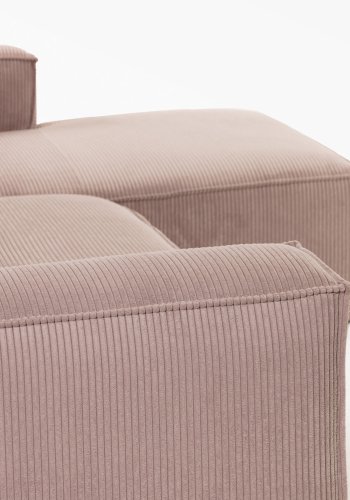 KAVE HOME Blok sofa, m. h�jre chaiselong - rosa fl�jl