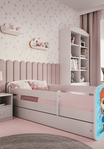 Babydreams juniorseng med Frost, m. madras, sengehest og skuffe - hvid laminat (160x80)