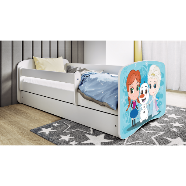 Babydreams juniorseng med Frost, m. madras, sengehest og skuffe - hvid laminat (160x80)