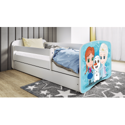Babydreams juniorseng med Frost, m. madras, sengehest og skuffe - hvid laminat (140x70)