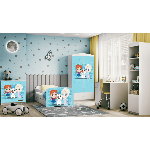 Babydreams juniorseng med Frost, m. madras, sengehest og skuffe - hvid laminat (180x80)