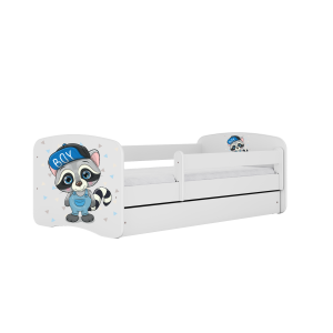 Babydreams juniorseng med vaskebjrn, m. madras, sengehest og skuffe - hvid laminat (160x80)