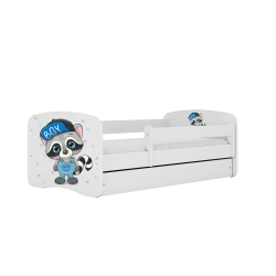 Babydreams juniorseng med vaskebjrn, m. madras, sengehest og skuffe - hvid laminat (140x70)