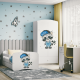 Babydreams juniorsng med tvttbjrn, med madrass, stdbrda och lda - vit laminat (160x80)