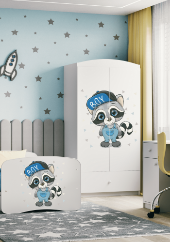 Babydreams juniorsng med tvttbjrn, med madrass, stdbrda och lda - vit laminat (140x70)