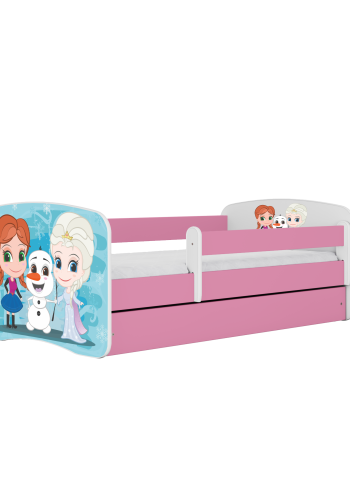 Babydreams juniorseng med Frost, m. madras, sengehest og skuffe - hvid og lyserd laminat (180x80)