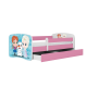 Babydreams juniorseng med Frost, m. madras, sengehest og skuffe - hvid og lyserd laminat (160x80)