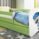 Babydreams juniorsng med tvttbjrn, med madrass, stdbrda och lda - vitt och grnt laminat (180x80)