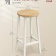 VASAGLE Barstol, S�t med 2, K�kkenstol, H�j s�de, Metalstel, Nem Montering, Med Fodst�tte, Til K�kken, Stue, Spisestue, Klassisk Beige og Hvid Eg LBC032W09