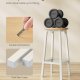 VASAGLE Barstol, S�t med 2, K�kkenstol, H�j s�de, Metalstel, Nem Montering, Med Fodst�tte, Til K�kken, Stue, Spisestue, Klassisk Beige og Hvid Eg LBC032W09