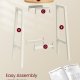 VASAGLE Barstol, S�t med 2, K�kkenstol, H�j s�de, Metalstel, Nem Montering, Med Fodst�tte, Til K�kken, Stue, Spisestue, Klassisk Beige og Hvid Eg LBC032W09