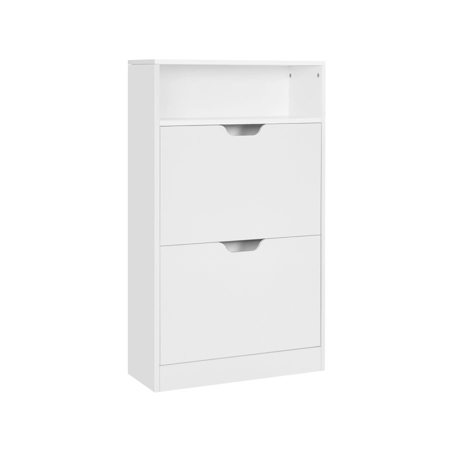VASAGLE LBC040W01V1 Skoskab med 2 rum til entr&eacute;, stue, sovev�relse, 60 x 24 x 102 cm, hvid