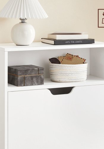 VASAGLE LBC040W01V1 Skoskab med 2 rum til entr&eacute;, stue, sovev�relse, 60 x 24 x 102 cm, hvid