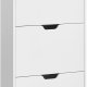 VASAGLE Skoskab med 3 h�ngslede d�re, skohylde, �bent rum, justerbar rumdeler, 14 til 18 par, til lille indgang, 24 x 60 x 139 cm, Cloud White LBC046W01