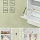 VASAGLE Skoskab med 3 h�ngslede d�re, skohylde, �bent rum, justerbar rumdeler, 14 til 18 par, til lille indgang, 24 x 60 x 139 cm, Cloud White LBC046W01