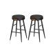 VASAGLE EKHO Kollektion - Barstole s�t med 2, K�kkenbordsstole, Morgenmadsstole, Syntetisk l�der med syninger, 61 cm h�j, Hjemmebar Spisestue, Nem montering, Bl�ksort LBC080B01