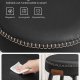 VASAGLE EKHO Kollektion - Barstole s�t med 2, K�kkenbordsstole, Morgenmadsstole, Syntetisk l�der med syninger, 61 cm h�j, Hjemmebar Spisestue, Nem montering, Bl�ksort LBC080B01