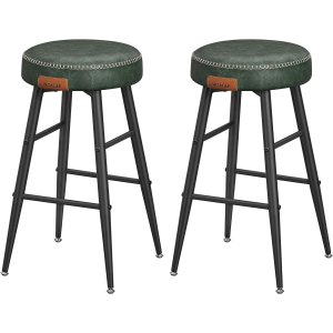 VASAGLE Echo Collection ULBC080C01 barstolar, set om 2, kksstolar, frukoststolar, sydd lderimitation, 24,8