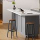 VASAGLE S�t med 2 barstole med metalstel og fodst�tte, nem at samle H�jde 74 cm K�kken Stue Spisestue Rustik Brun Sort LBC132K01