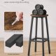 VASAGLE S�t med 2 barstole med metalstel og fodst�tte, nem at samle H�jde 74 cm K�kken Stue Spisestue Rustik Brun Sort LBC132K01