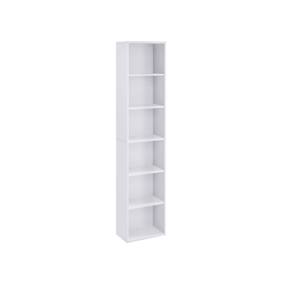 VASAGLE LBC167T14 bogreol, m. 5 hylder - hvid sp�nplade