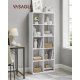 VASAGLE Skandinavisk bokhylla med 10 fack St�ende hyllplan F�rvaringsst�ll f�r vardagsrum Kontor Sovrum Arbetsrum Rumsavdelare Vit LBC168T14