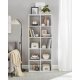 VASAGLE Skandinavisk bokhylla med 10 fack St�ende hyllplan F�rvaringsst�ll f�r vardagsrum Kontor Sovrum Arbetsrum Rumsavdelare Vit LBC168T14