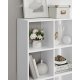 VASAGLE Skandinavisk bokhylla med 10 fack St�ende hyllplan F�rvaringsst�ll f�r vardagsrum Kontor Sovrum Arbetsrum Rumsavdelare Vit LBC168T14