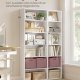 VASAGLE 6-lags bogreol med opbevaring til stue, kontor, sovev�relse, arbejdsv�relse, skandinavisk stil, skandinavisk stil, 24 x 60 x 178,5 cm, hvid LBC169T14