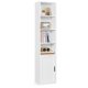 VASAGLE Bogreol, 6-etagers h�j bogreol, bogreol med d�r, reolenhed, 24 x 31,8 x 175 cm, til stue, hjemmekontor, spisestue, Cloud White LBC401W01