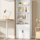 VASAGLE Bogreol, 6-etagers h�j bogreol, bogreol med d�re, reolenhed, 24 x 60 x 175 cm, til stue, hjemmekontor, spisestue, Cloud White LBC402W01