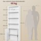 VASAGLE Bogreol, 6-etagers h�j bogreol, bogreol med d�re, reolenhed, 24 x 60 x 175 cm, til stue, hjemmekontor, spisestue, Cloud White LBC402W01