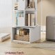 VASAGLE Custos Collection - Roterende reol, opbevaringshylde med 4 niveauer, st�ende hylde med �bne rum, 40 x 40 x 124,6 cm, til sovev�relse, stue, kontor, Cloud White LBC471WB01