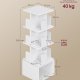VASAGLE Custos Collection - Roterende reol, opbevaringshylde med 4 niveauer, st�ende hylde med �bne rum, 40 x 40 x 124,6 cm, til sovev�relse, stue, kontor, Cloud White LBC471WB01