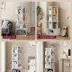 VASAGLE Custos Collection - Roterende reol, opbevaringshylde med 4 niveauer, st�ende hylde med �bne rum, 40 x 40 x 124,6 cm, til sovev�relse, stue, kontor, Cloud White LBC471WB01