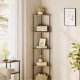 SONGMICS HOME Superhurtig v�rkt�jsfri montering, 5-lags hj�rnehylde, hj�rnereol, hj�rneopbevaringsstativ, 38,3 x 27 x 139 cm, stue, sovev�relse, k�kken, rustik brun LBC610K01