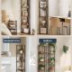 SONGMICS HOME Superhurtig v�rkt�jsfri montering, 5-lags hj�rnehylde, hj�rnereol, hj�rneopbevaringsstativ, 38,3 x 27 x 139 cm, stue, sovev�relse, k�kken, rustik brun LBC610K01