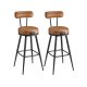 VASAGLE EKHO Kollektion - Barstole S�t med 2 drejelige barstole med rygl�n Kunstl�der med syninger Mid-Century Modern stil 76 cm h�j K�kken Hjemmebar Karamelbrun LBC889K01