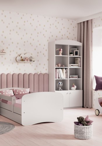 Babydreams juniorsng, med madrass, stdbrda och lda - vit laminat (140x70)