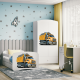 Babydreams juniorsng med lastbil, med madrass, stdbrda och lda - vit laminat (160x80)